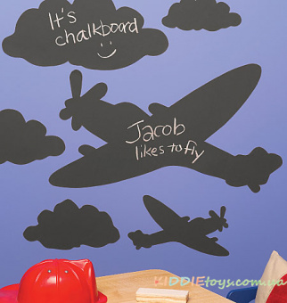 Набор наклеек для рисования мелом "Самолет в облаках"