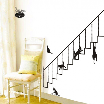 Набор виниловых наклеек "Лестница с кошками"
