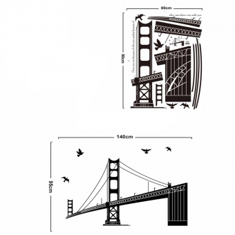Виниловая наклейка "Мост большого города" XL